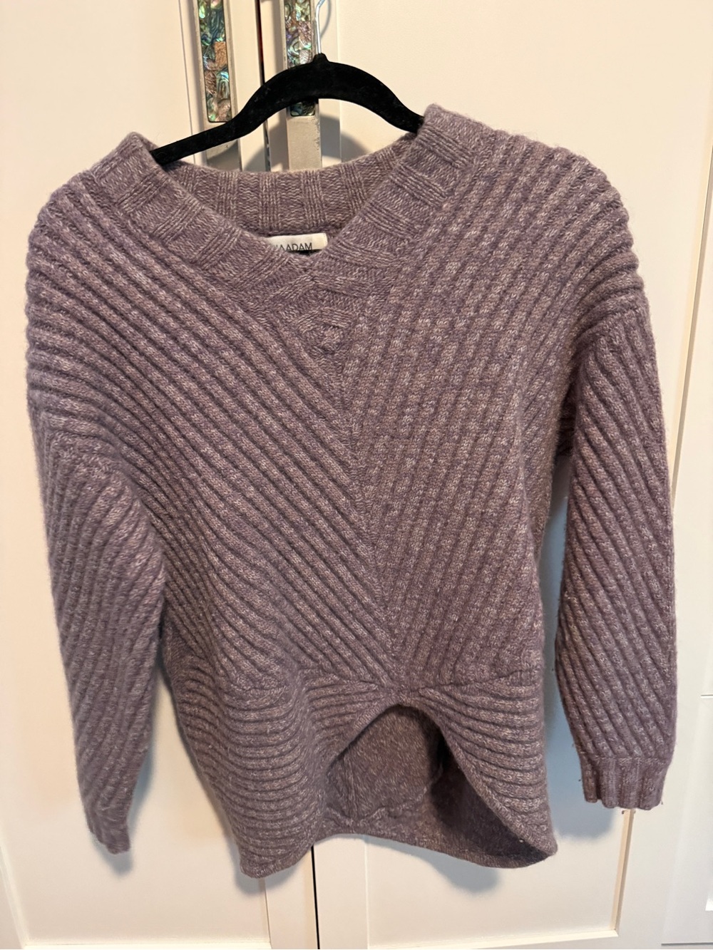 NAADAM Dusty Lavender Ribbed Crewneck Sweater